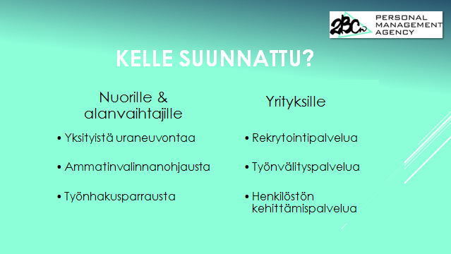 Esimerkki yhdestä PowerPoint-esitykseni diasta